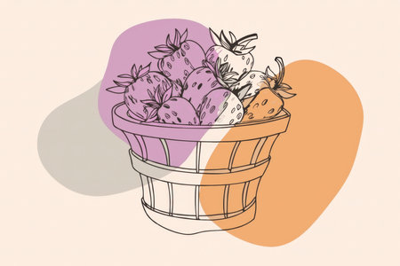 a bucket full of strawberriesの素材