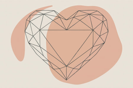 a heart with a line drawing of the shapeの素材