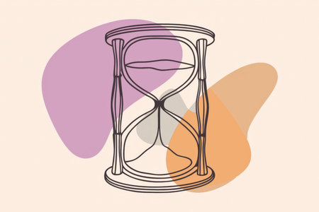Hourglass, vector illustration. Outline drawing of an hourglass.の素材