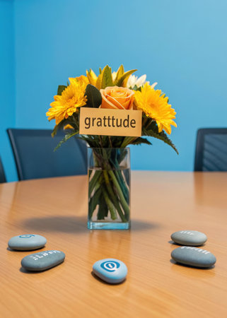 a vase of flowers with a note on itの素材