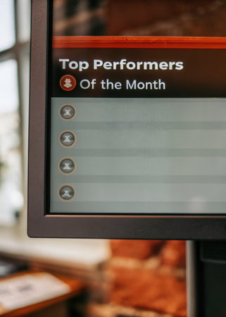 a close up of a menu on a menuの素材