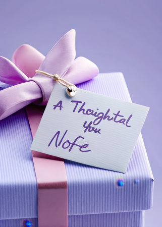 a gift box with a tag that says a night is notの素材