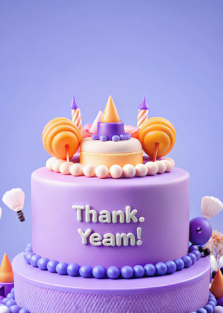 a purple cake with a crown on topの素材