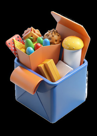 a box filled with toys and toysの素材