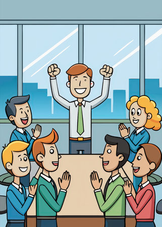 Business people in a meeting at office cartoon vector illustration graphic design.の素材
