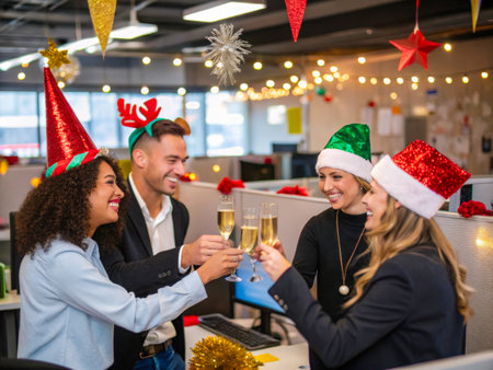 a man and woman are celebrating with champagneの素材