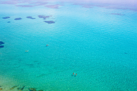 Beautiful view of the clear waters of the Mediterranean Sea, Greeceの写真素材