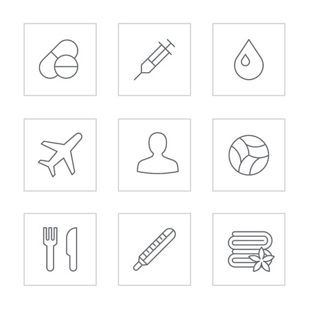 Medical Icons with White Backgroundのイラスト素材