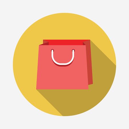 Flat shopping bags icon with Long Shadowのイラスト素材