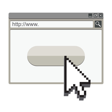 web browser in vector mode and dimensional Shape Cursor. backgroundのイラスト素材