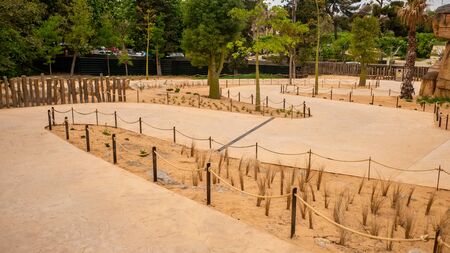 Winding path in Barcelona Zoo.の写真素材