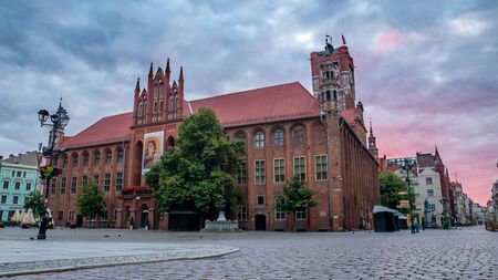 Torun, Poland. 07/17/2019. Medieval Town Hall in the Old Town of Torun, Poland.のeditorial素材