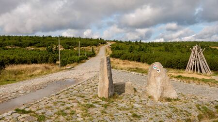 Trail to Sniezka mountain (1602), Giant Mountains, Western Sudetes, Polandの写真素材