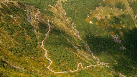 Trail to Sniezka mountain (1602), Giant Mountains, Western Sudetes, Polandの写真素材
