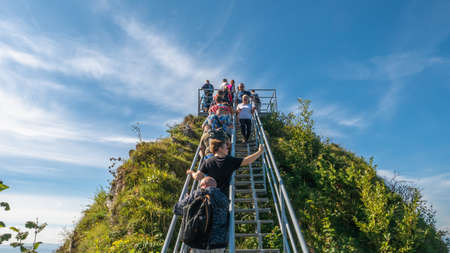 Pieniny, Poland. 09/10/2020. Tourists before climbing the Three Crowns Summit.のeditorial素材