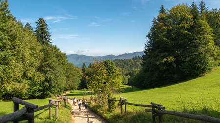 Pieniny, Poland. 09/10/2020. Tourists on the Three Crowns trail.のeditorial素材