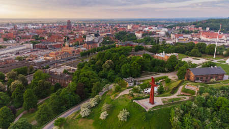 Gradowa Mountain in GdaÅsk and the panorama of the city.の写真素材
