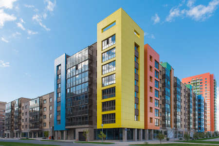 Modern building with blue skyの写真素材