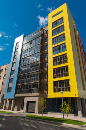 Modern building with blue skyの写真素材