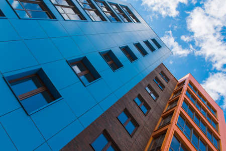 Modern building with blue skyの写真素材