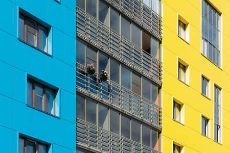 Modern building with blue skyの写真素材