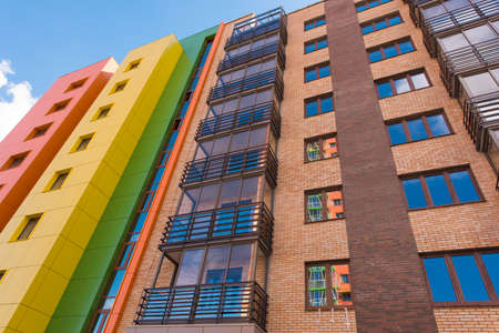 Modern building with blue skyの写真素材