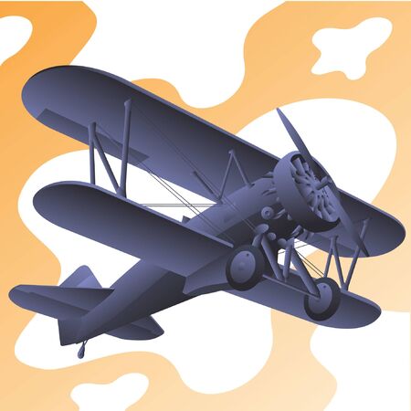 Illustration of an old airplaneのイラスト素材