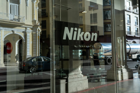 Nikon photography shop in Old Havana in the Manzana de Gomez building re-established after a total renovation in 2017. Havana .Cuba. January 6, 2020.のeditorial素材