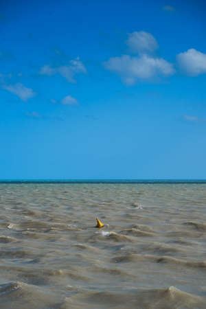 floating maritime beacon near a beach in the department of La Guajira. Colombia.の写真素材