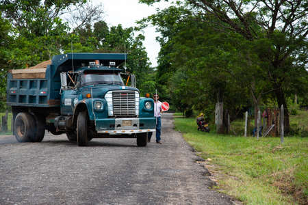 Old truck on the road.の写真素材