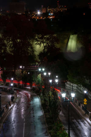 Night view of the waterfallsの写真素材