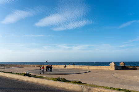 Seaside promenade in the town of Essaouira, Morocco