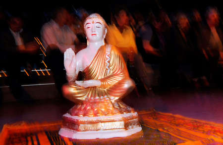 statue of Buddha with blur effectの写真素材