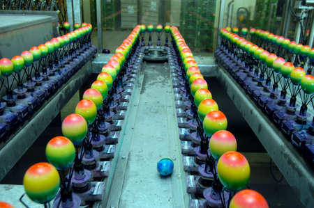 easter egg production in the industryの写真素材