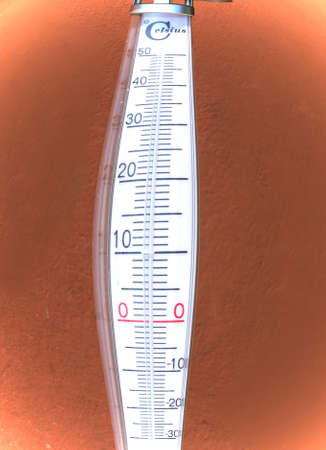 measuring the temperature with a thermometer