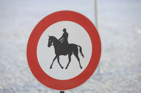 Horse riding ban road signの写真素材