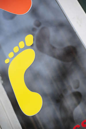 cut out footprints, barefoot symbolの写真素材