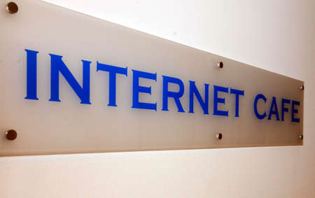 internet cafe sign, online connectionの写真素材