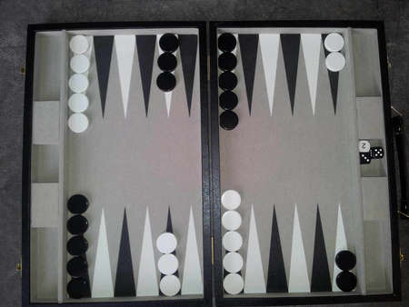 playing a game of backgammon