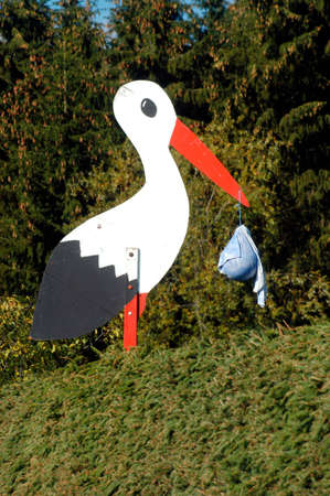 rattling stork, symbol for birth of babiesの写真素材
