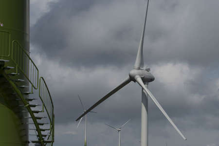 construction site wind power plants in wind farm
