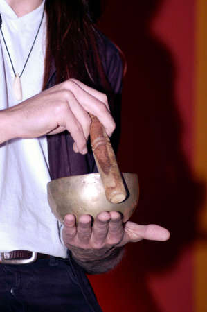 singing bowl used in a religious or spiritual show
