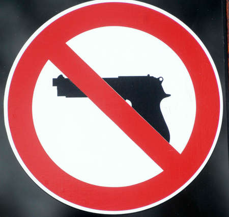 ban on firearms or handguns signの写真素材
