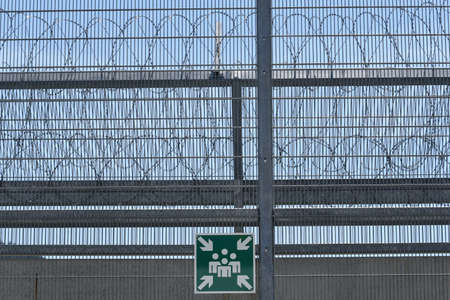 barbed wire fence as security measurement in prison