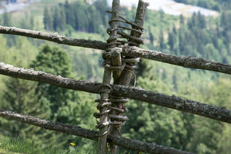 wooden fence in the garden, for separating private and public spaceの写真素材