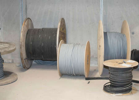 cable reel for plugging devices and machines with powerの写真素材