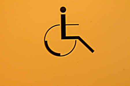 wheelchair symbol, mobility and accessibility for handicapped people in the publicの写真素材