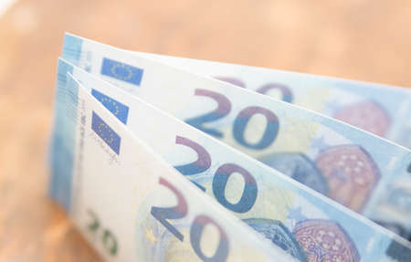 twenty euro banknote, currency in the european union, business and finances