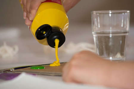 the color yellow, associated with amusement, gentleness, humor and envyの写真素材