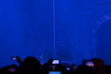 the color blue, associated with harmony, cold, infinity and sadnessの写真素材